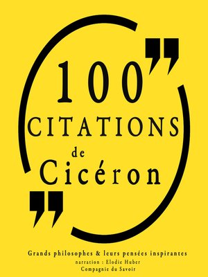 cover image of 100 citations de Cicéron
